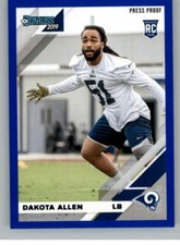 2019 Donruss Press Proof Blue #267 Dakota Allen Los Angeles Rams