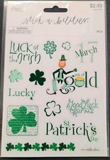 SAINT PATRICKS DAY STICKERS "LUCK OF THE IRISH" 26 PIECES TOTAL.