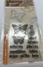Butterfly Pair Hero Arts Clear Stamp Cut Thin Metal Die Set DC182 NEW