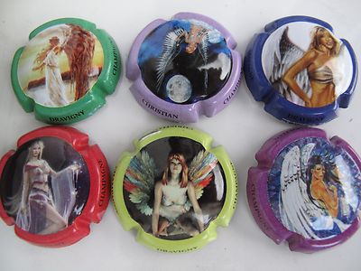 Série de  6  capsules de champagne DRAVIGNY Christian, les anges