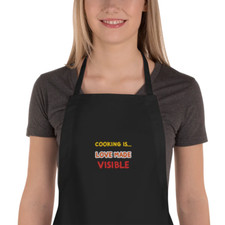 Unisex Valentine's Embroidered Apron Cook with Love and Style