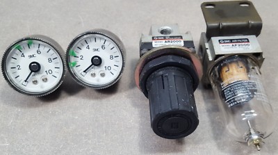 Set of 4, 2 of NKS P G 0-10 kgf/cm² & AR2000 P. REGULATOR+ AF2000 P. Air Filter