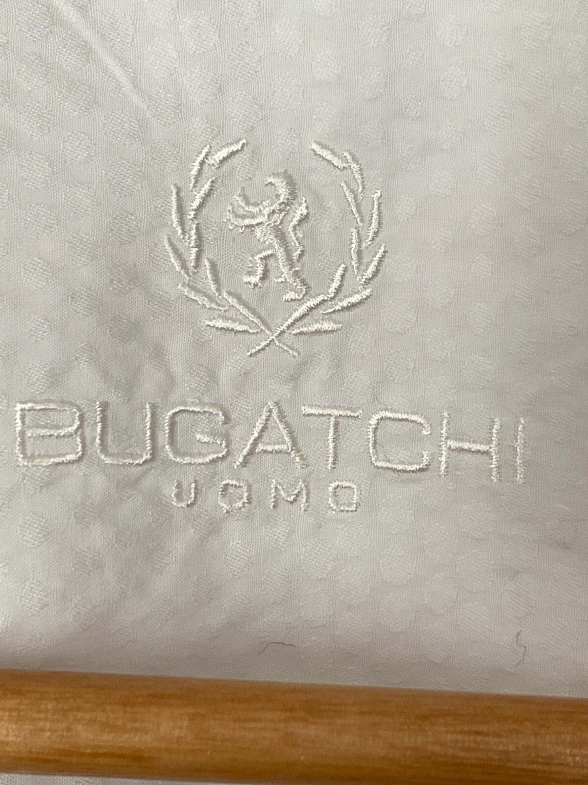 Mens Bugatchi Uomo white patterned button up long… - image 6