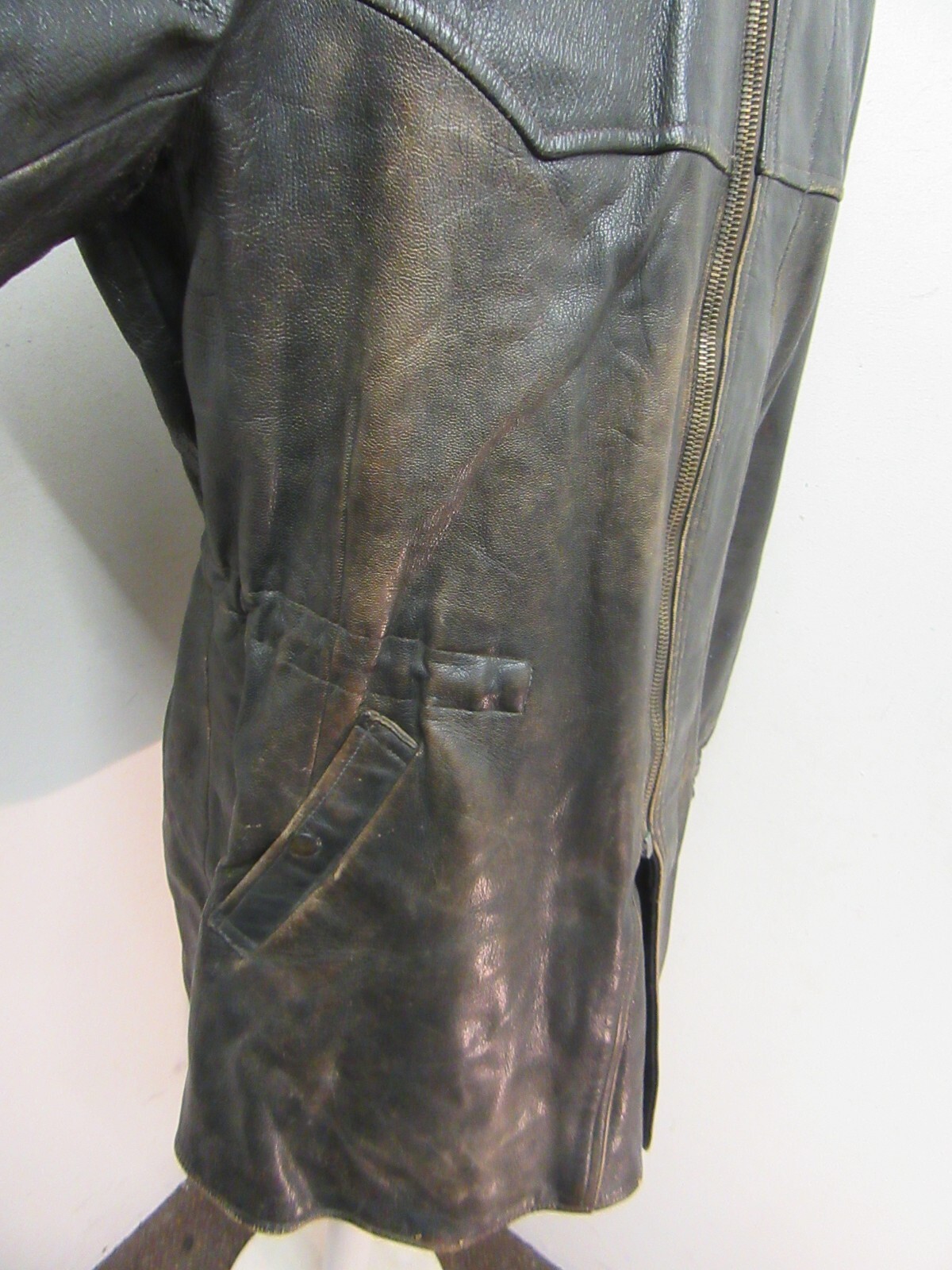 VINTAGE WW2 SWEDISH ARMY LEATHER TRENCH COAT JACKET SIZE L eBay