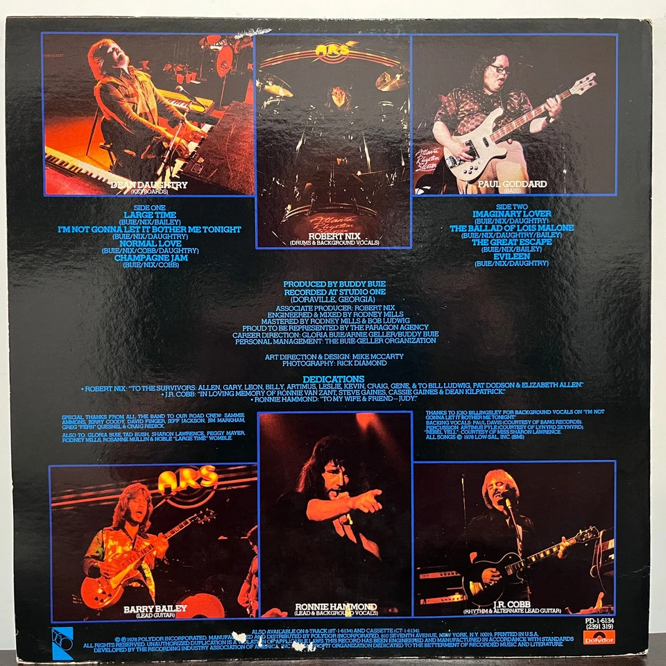 ATLANTA RHYTHM SECTION - Champagne Jam (1978) - 12" Vinyl Record LP - EX - Image 2 of 3