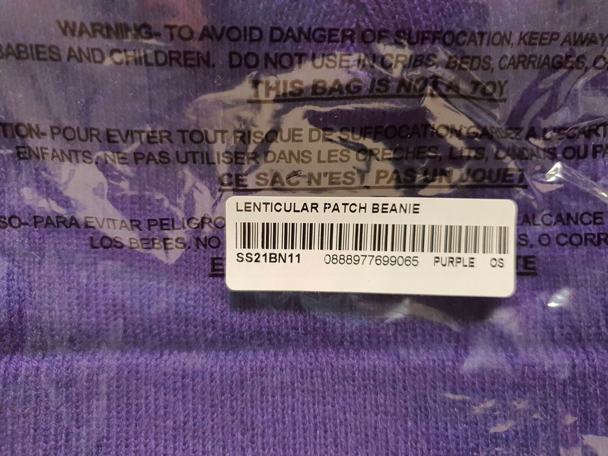 Supreme Lenticular Patch Beanie Purple The Only Thing They Love More Than A Hero Is To See A Hero  main image 3
