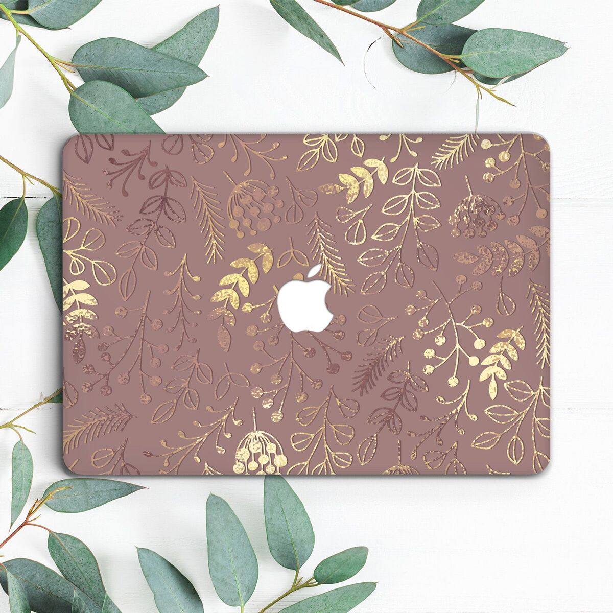 Rose Gold Leaves Flowers Minimalist Hard Case For Macbook Rose Gold Leaves Flowers Minimalist Hard Case For Macbook