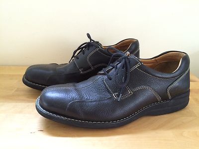 Johnston & Murphy Mens Sz 9 Shuler Bicycle Toe Black Oxfords 