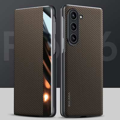 Book Hülle Für Samsung Galaxy Fold 7 6 5 Carbon Fibre Handy Schutz Case Magsafe