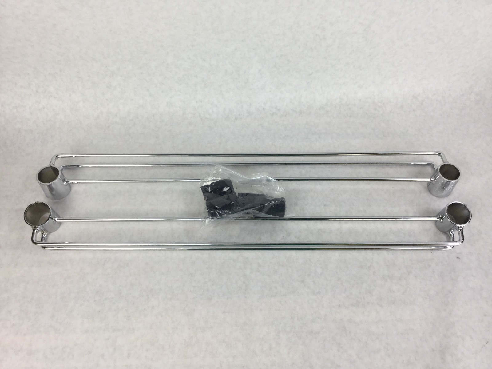 NEXEL Chrome Shelving Bar for Wired Shelving, 1 Pair, 655CP21, w/4