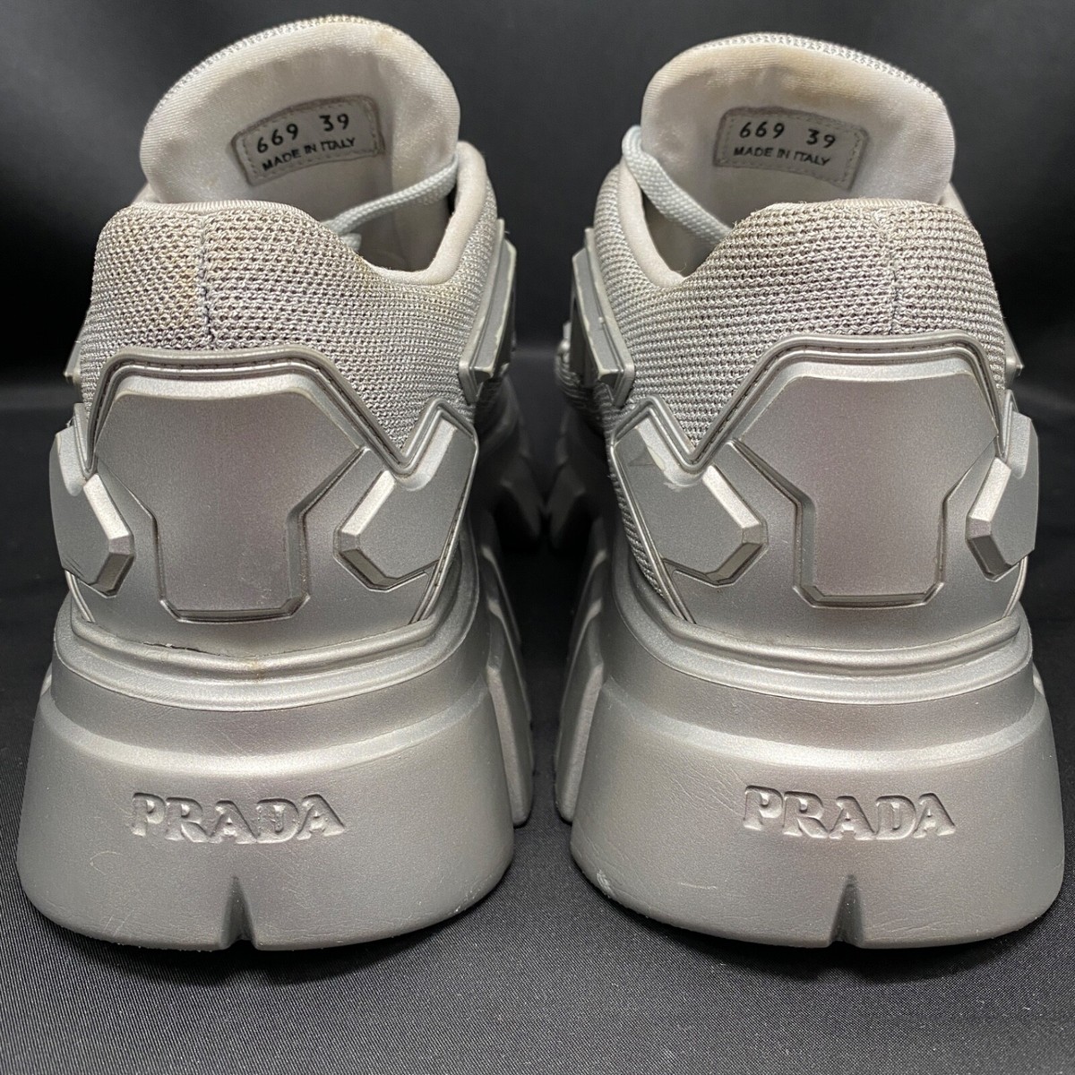 Prada Monolith Evolution Thunder Lug Sole Silver Platform