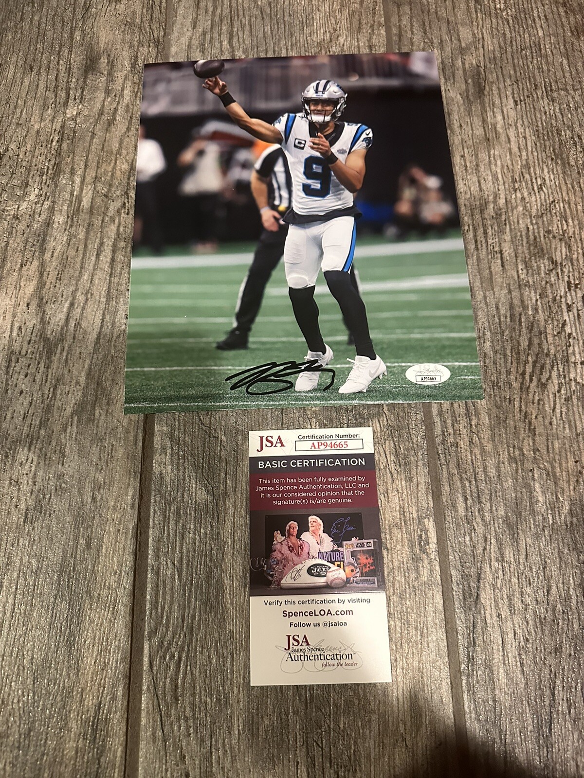 BRYCE YOUNG SIGNED CAROLINA PANTHERS 8X10 PHOTO JSA COA AUTOGRAPHED ALABAMA 4 