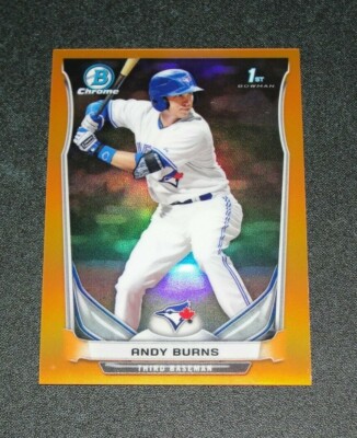 2014 Bowman Chrome ANDY BURNS #77 Mini Orange Refractor RC/10 Toronto BLUE JAYS