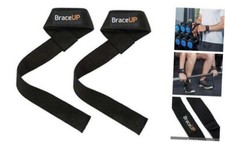 1 Pair BraceUP Padded Wrist Straps Support for Gym Workout, Powerlifting More