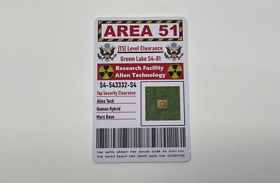 Area 51 ID Card Top Secret Badge Alien AREA 51 Card UFO Joke Funny