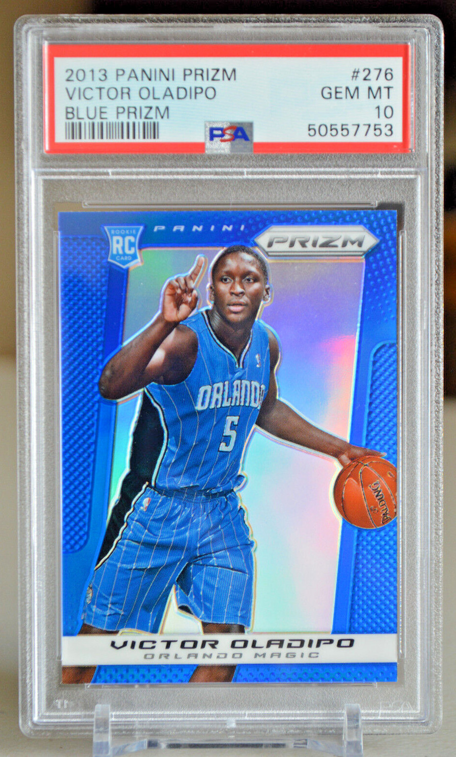 2013-14 Victor Oladipo Panini Prizm Blue Prizm PSA 10 Gem Mint Rookie #276 RC
