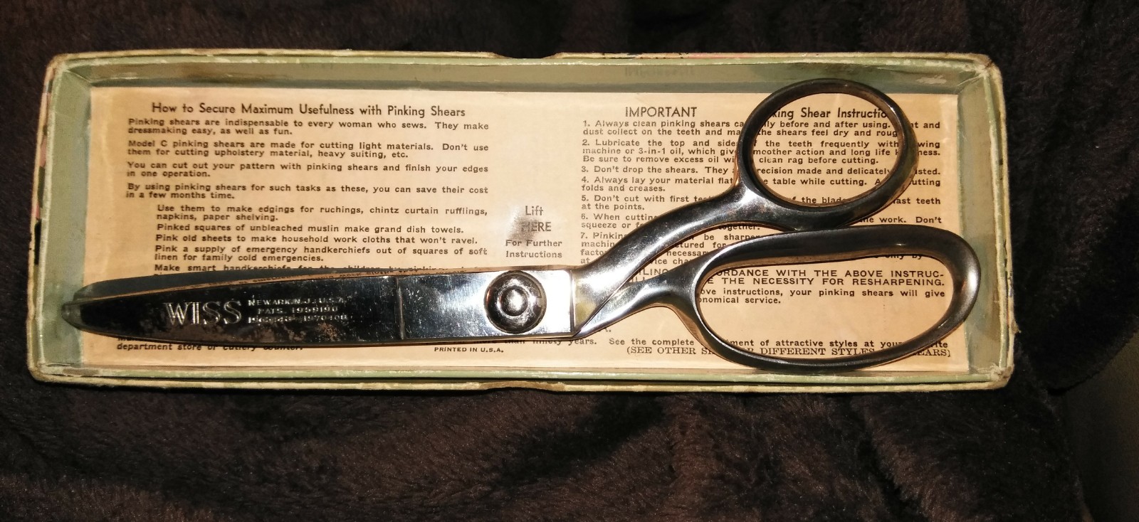 Vintage J. WISS AND SONS PINKING SHEARS Model C In Box eBay