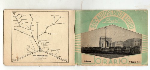 RARISSIMO LIBRETTO ORARIO SOCIETA' AUTOSERVIZI  LIGURI  LAZZI  1950 100 PAGINE   - Bild 1 von 4