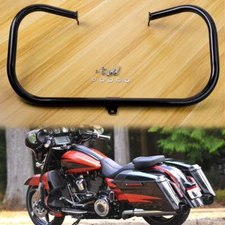 Black Engine Guard Crash Bar For Harley Street Electra Glide Road King Standard