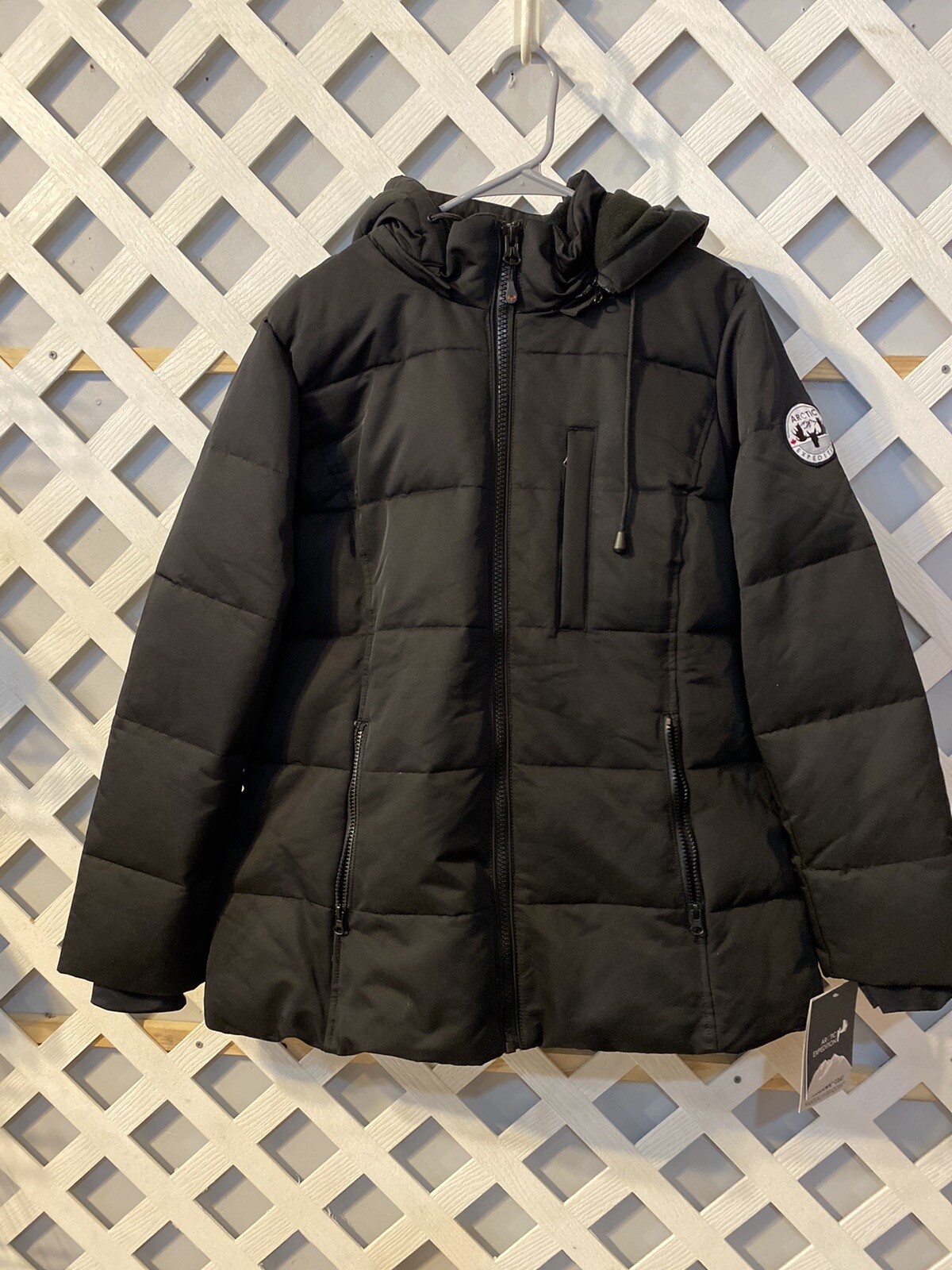 Arctic Expedition Horizontal Quilted Down Coat Black … Gem