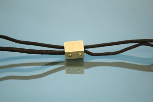 LOUIS VUITTON Logo Brown Hair Band Cube Gold Tone Hairband Good Used - 第 14/16 張圖片