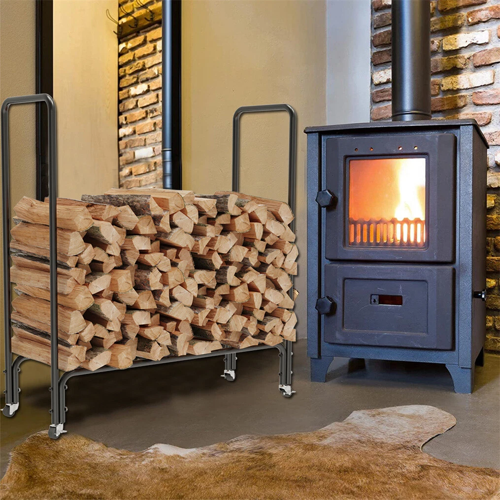 Wood fireplace stand deals