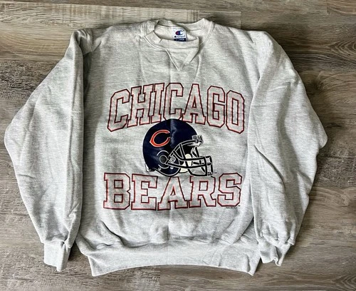 Vintage Champion Chicago Bears Sweatshirt – Gray, Size XL