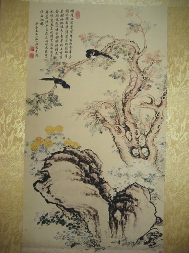 Old Chinese Antique painting scroll Rice Paper about Flowers Birds By Zou Yigui - Picture 2 of 5