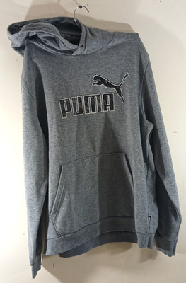 PUMA Men s XL Grey Hoodie Sweatshirt Cotton Blend Pullover Authentic EUC Tag