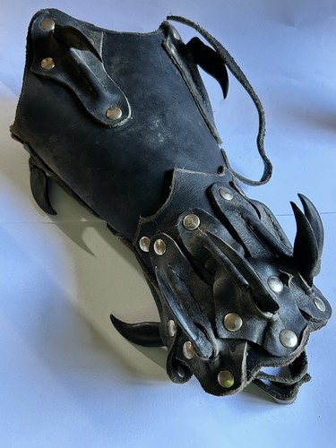 Medieval Viking Arm Bracer Leather Gauntlet Ren Faire LARP Knight Costume