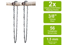 2 Längsschnitt Sägeketten passend für Dolmar 120 SUPER | 38cm 3/8 56TG 1,5mm