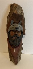 Hand Carved Solid Wood Folk Art Mountain Man Free Trapper Bust Smoking Pipe