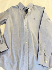 Lauren Ralph Lauren Boys Blue Oxford Button Down Shirt Size 14 Logo Cotton Blend