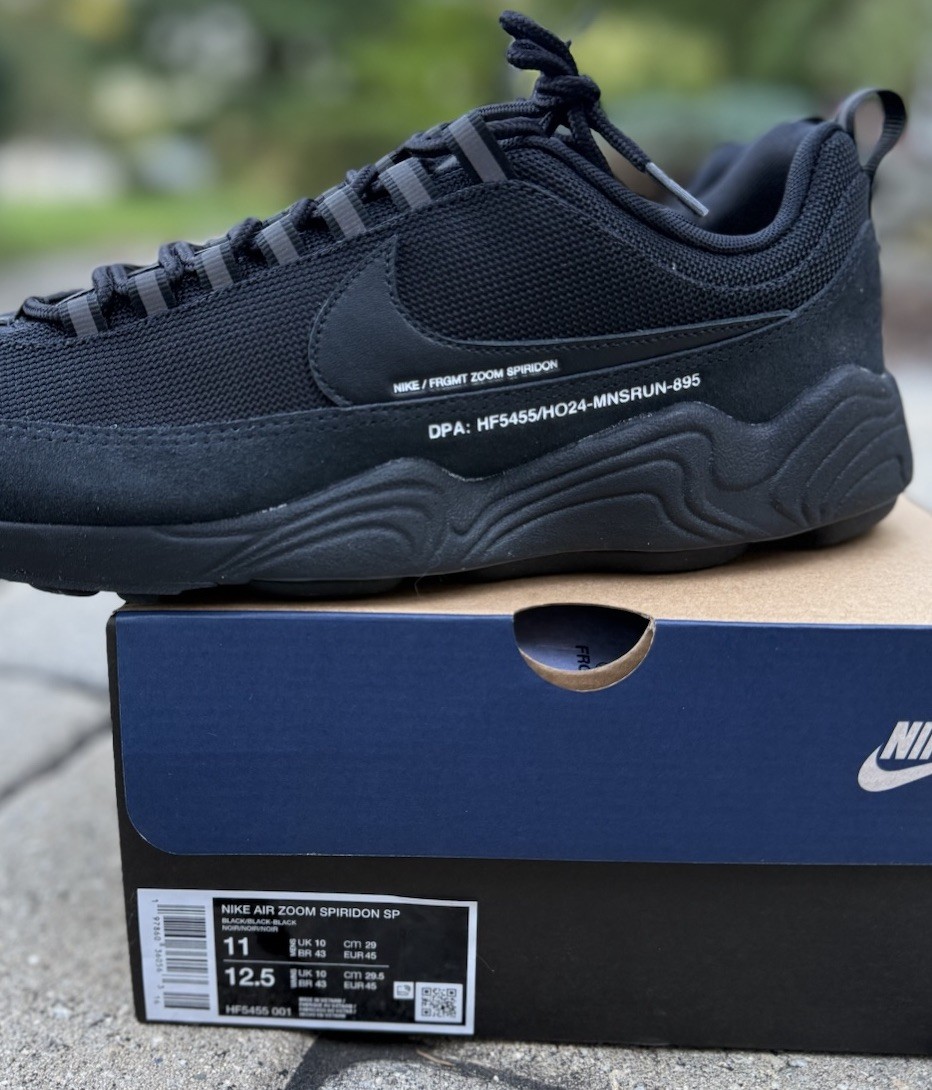 NEW! Nike Air Zoom Spiridon SP x Fragment/Black-HF5455 001-Size US