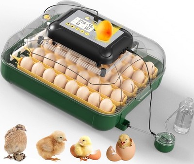 30 Egg Incubator with Humidity Display, Egg Candler, Automatic Egg Turner, for H