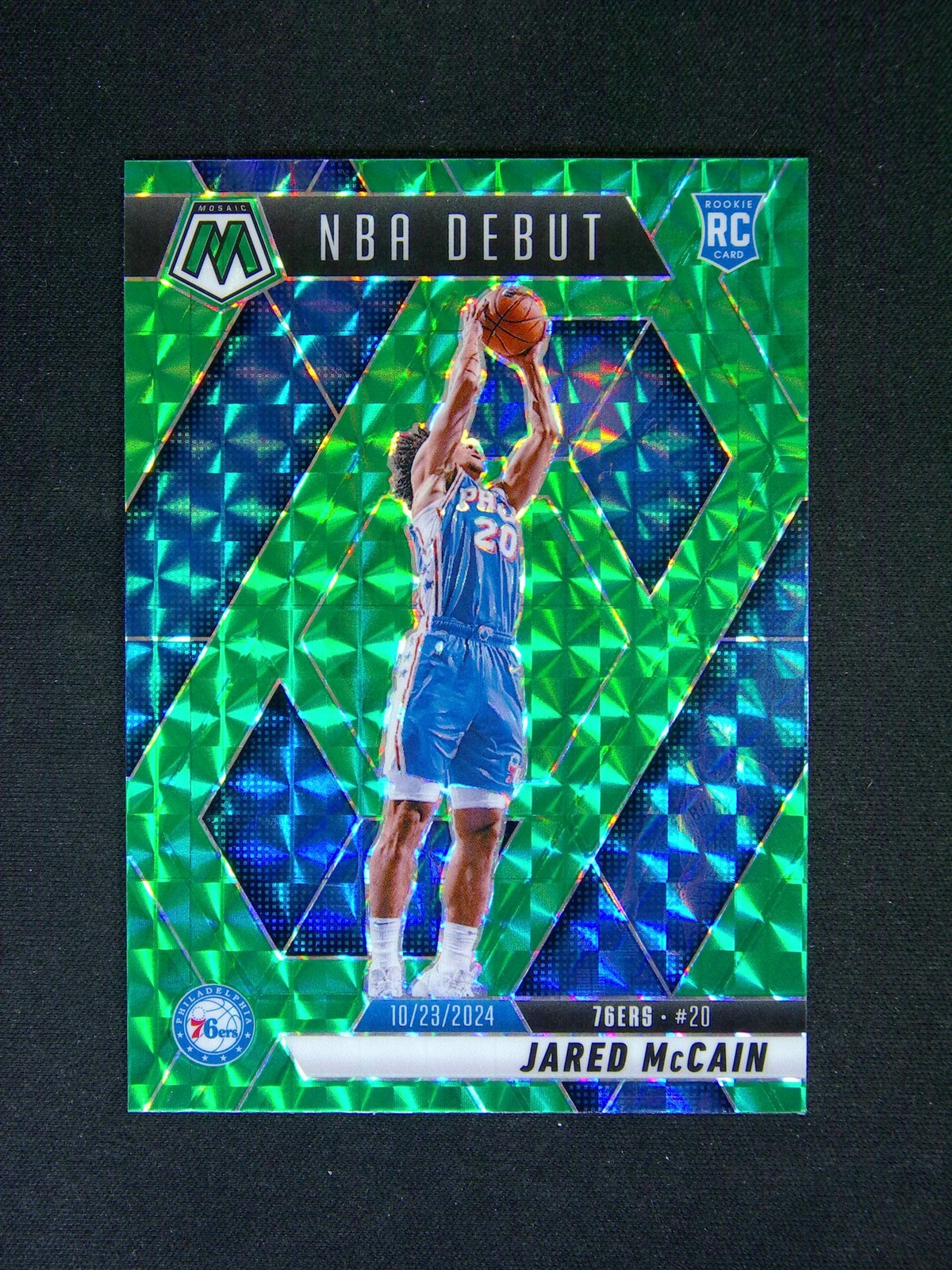 2024-25 Panini Mosaic Jared McCain #263 RC Rookie NBA Debut Green