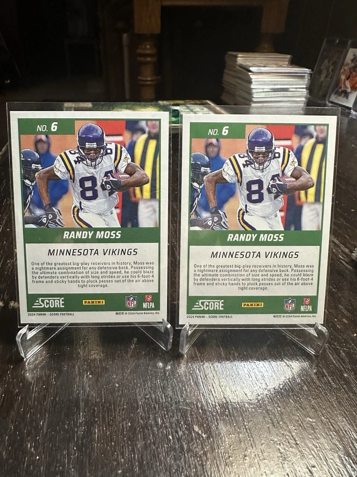 2024 Score - First Ballot Randy Moss #6 And Orange Parallel Two Card Lot - Image 2 of 2