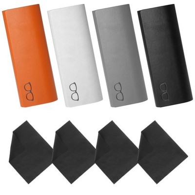 4pcs Glasses Case Hard Case Magnetic, PU Leather Glasses Case with 4 Microf...