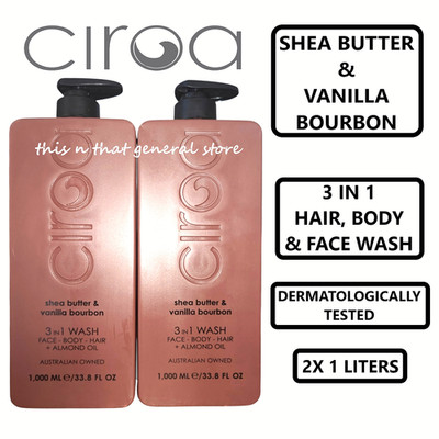 2X CIROA~ 3 in 1 HAIR, FACE & BODY WASH SHEA BUTTER & VANILLA BOURBON