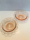 Anchor Hocking Pink Depression Glass Old Colony Lace Edge Salad Bowls 7 ¾"