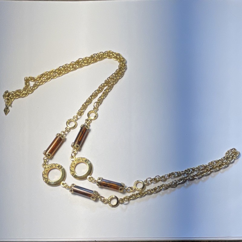 Sarah Coventry Faux Amber Link Necklace