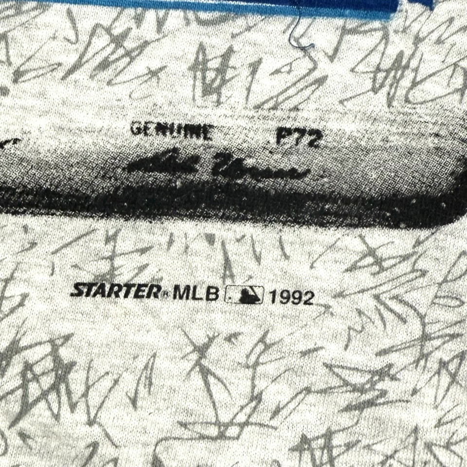 Vintage Toronto Blue Jays Starter T-shirt Size XL 1993 Gray All Over Print Mlb - Image 3 of 4