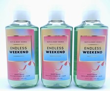 3 BATH  BODY WORKS ENDLESS WEEKEND BODY WASH SHOWER GEL WITH PRO VITAMIN B5