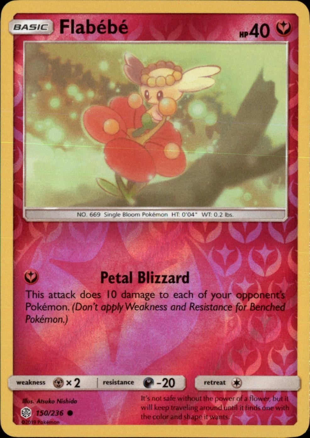 Flabebe 150/236 Common Cosmic Eclipse Pokemon Reverse Holo NM