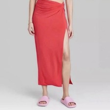 Wild Fable Women s High-Rise Twisted Midi Skirt Size Medium Perfect For Beach