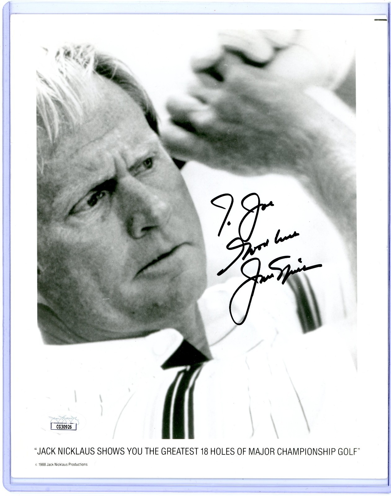 Jack Nicklaus Autographed Signed 1988 8x10 Golf Photo - W/ JSA COA (READ) 