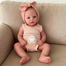 18 Inch Reborn Baby Dolls Full Vinyl Body Girl Realistic Newborn Doll Gifts