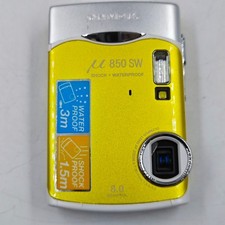 Olympus 850 SW 8.0 MP Digital Camera Silver/Yellow - Not Working