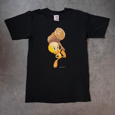 Lonney Tunes Tweety Warner Bros 2001 Vintage T-Shirt Print Schwarz Gr. S