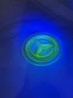 Hazel Atlas Storage Jar Lid Green Depression Vaseline Uranium Glass Lid 3 1/4”